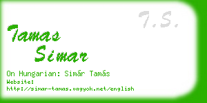 tamas simar business card